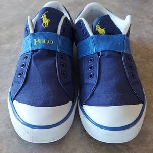 Ralph Lauren white toe slip on shoes